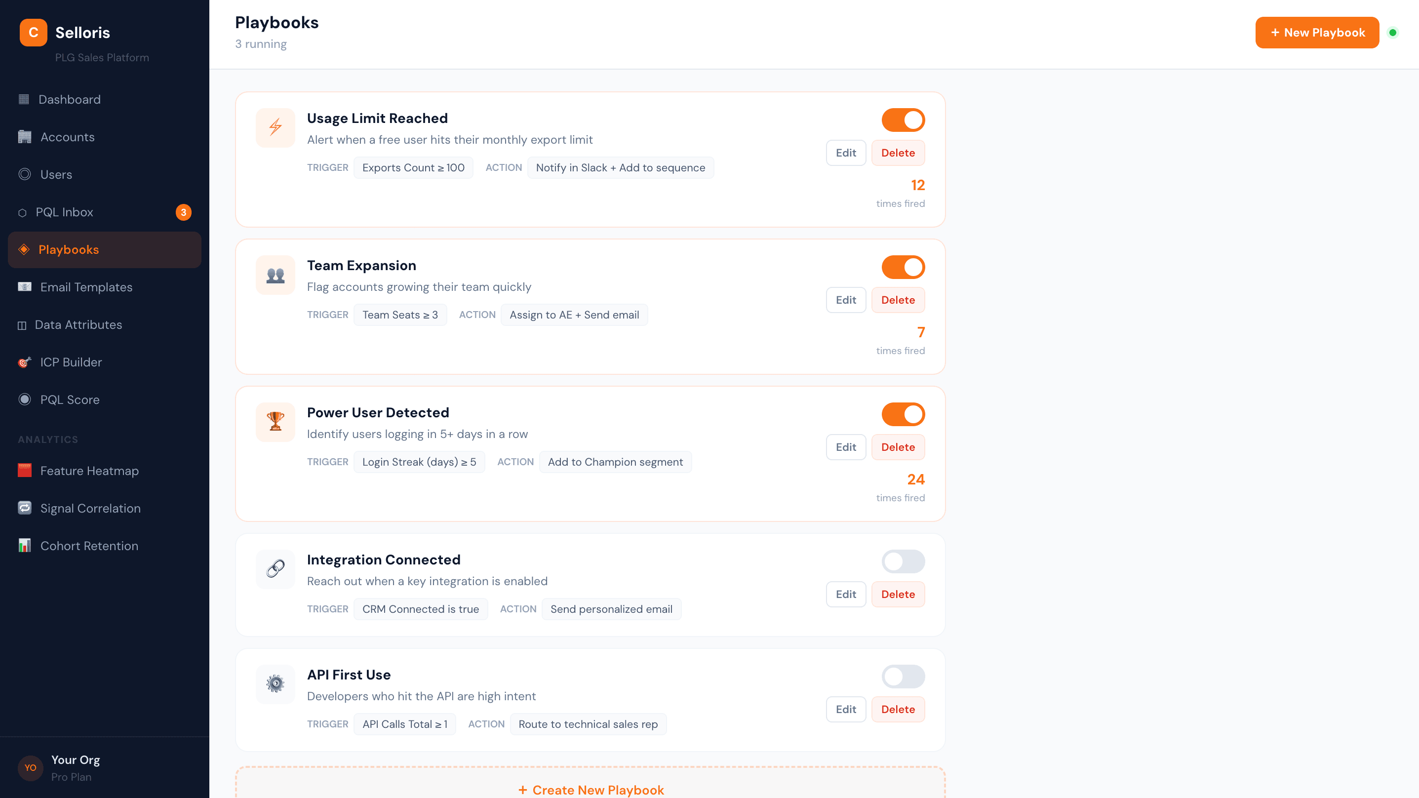 Selloris automated workflows